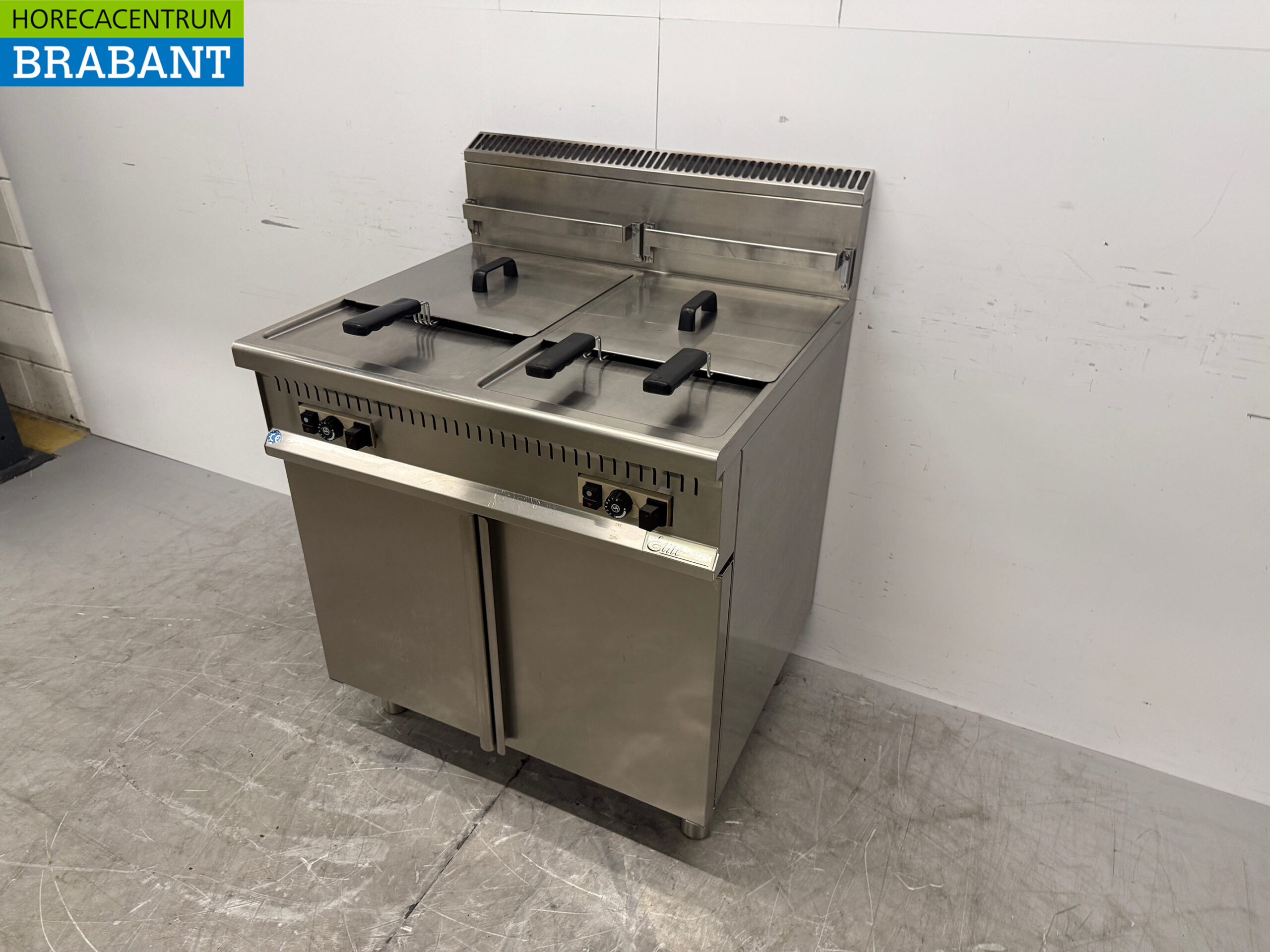 Elite Doppel-Fritteuse aus Edelstahl 2 x 15 Liter GAS Catering – Bild 2