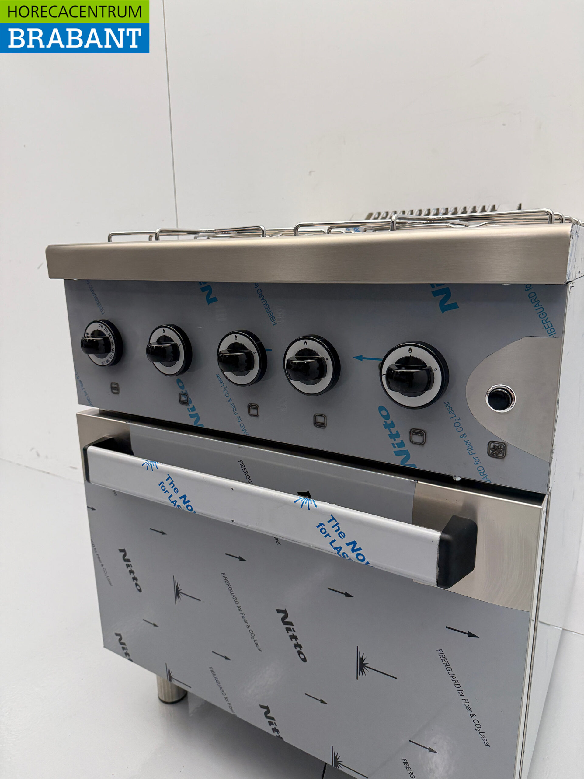 Edelstahl MBM Dexion 4-Flammen-Herd Gasherd mit Gas-Backofen 70 cm GAS Horeca – Bild 5