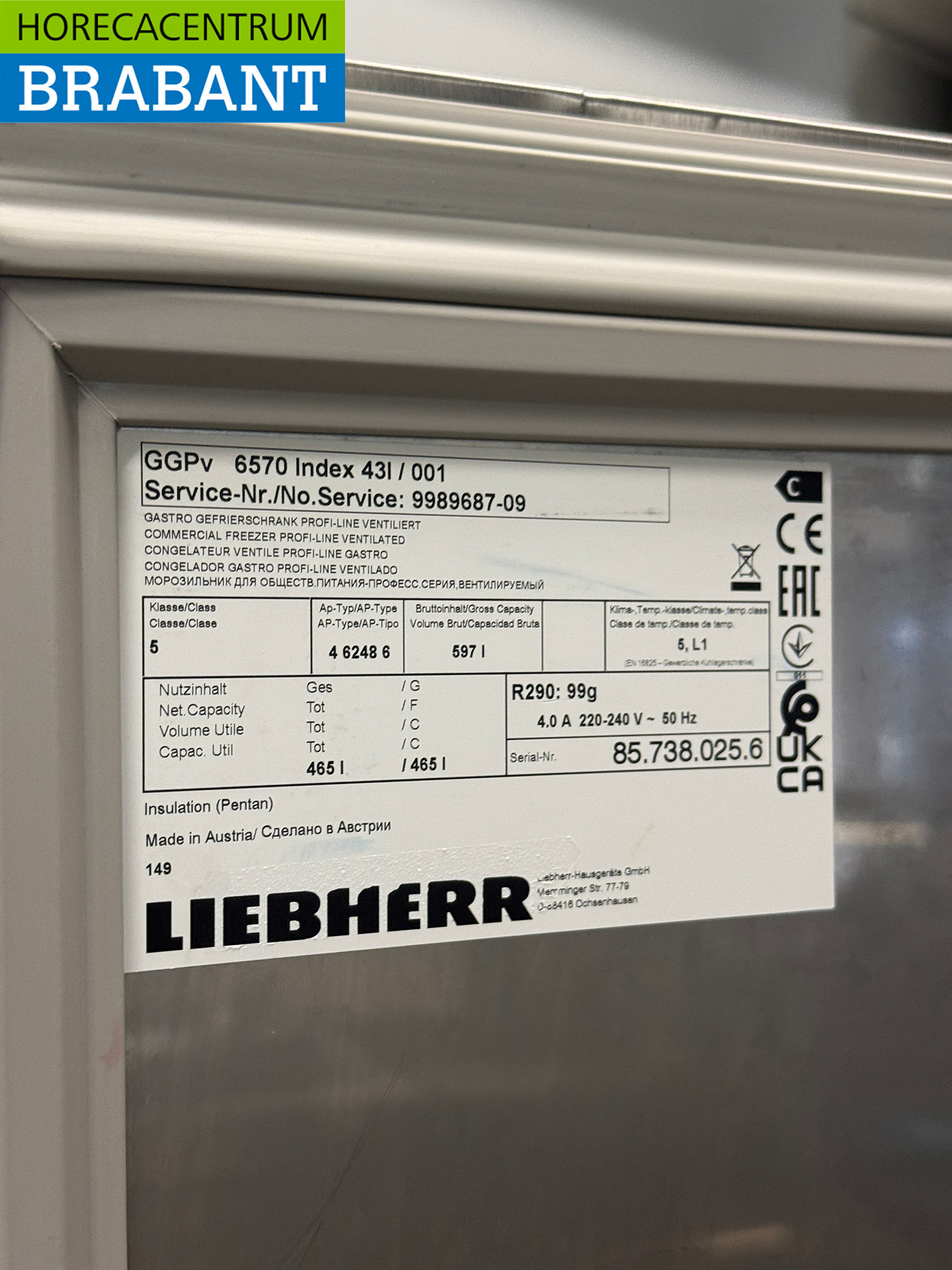 Liebherr-Edelstahl-Gefrierschrank auf Rädern, 597 Liter, 230 V, Gastronomie – Bild 5