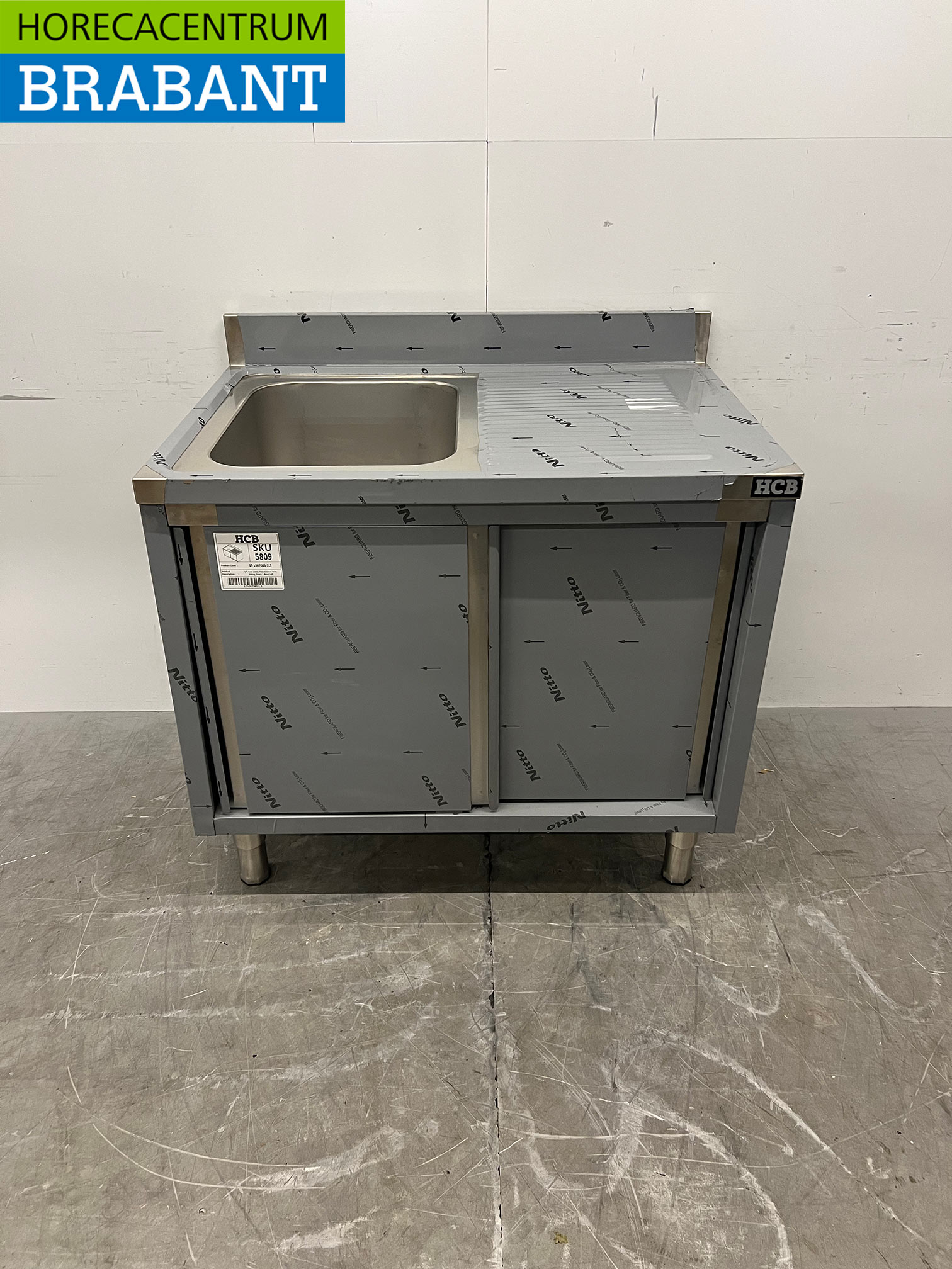 Edelstahlspüle Premium-line 2 Schiebetüren 100 cm Horeca