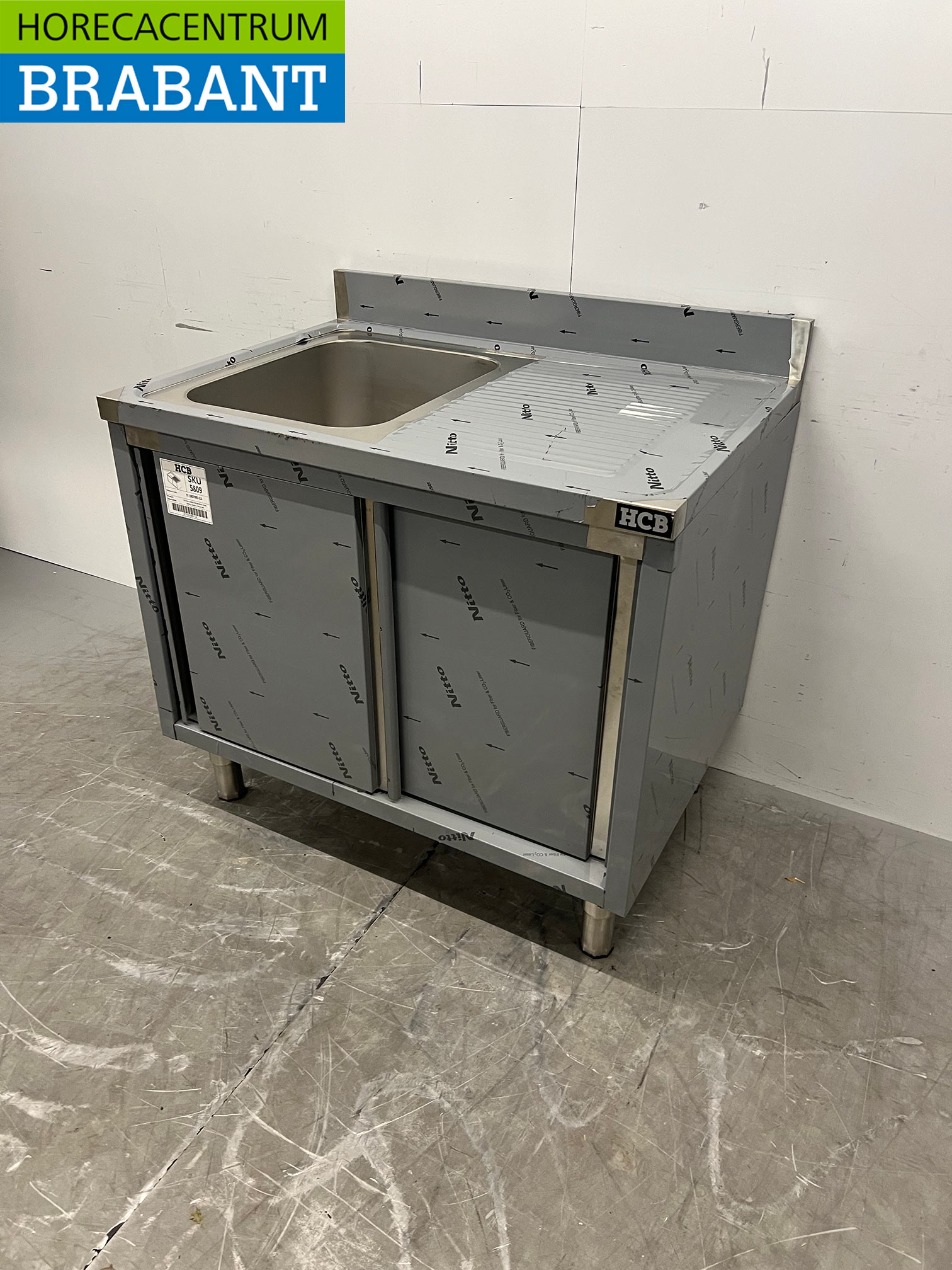 Edelstahlspüle Premium-line 2 Schiebetüren 100 cm Horeca – Bild 2