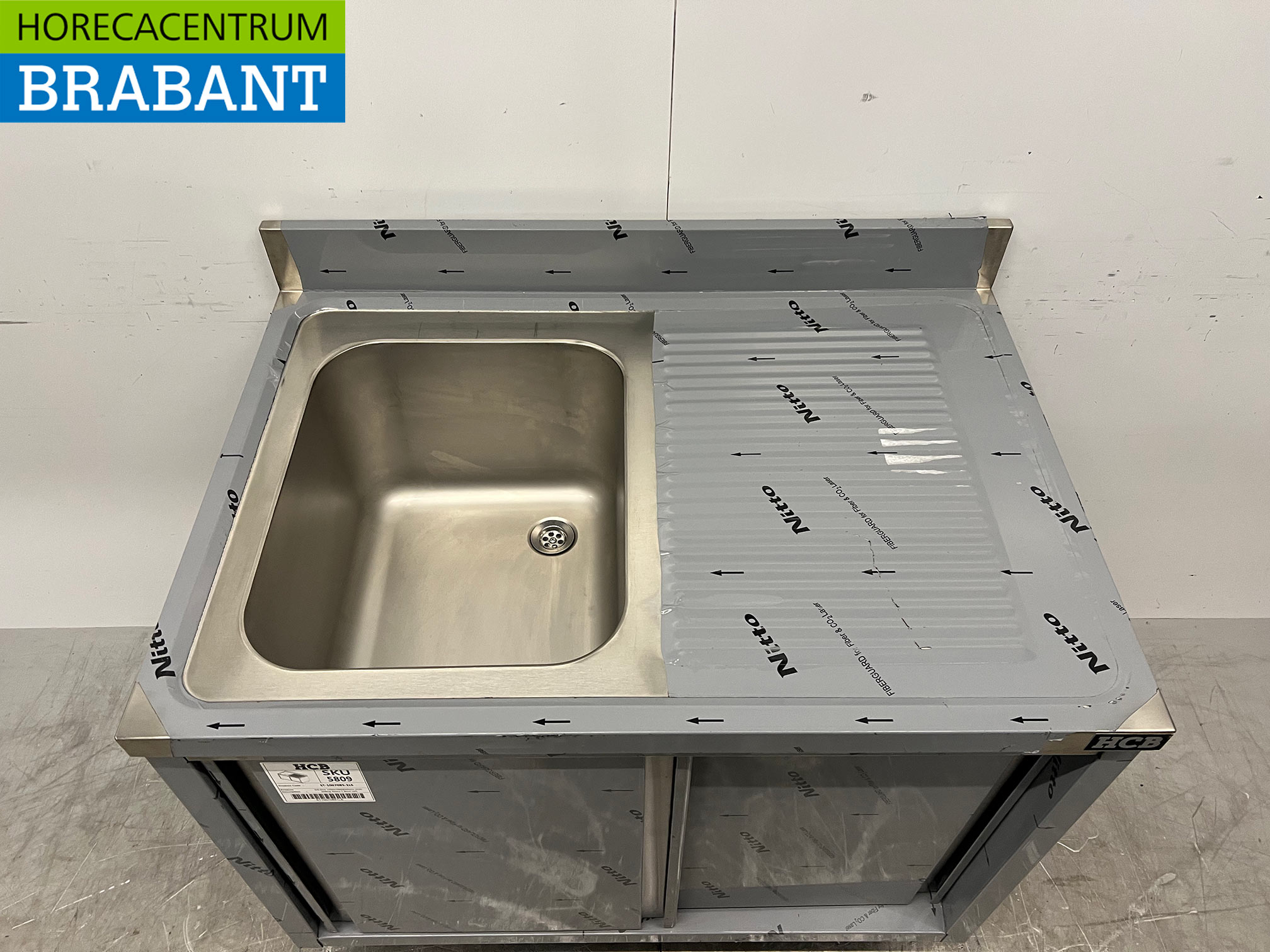 Edelstahlspüle Premium-line 2 Schiebetüren 100 cm Horeca – Bild 4