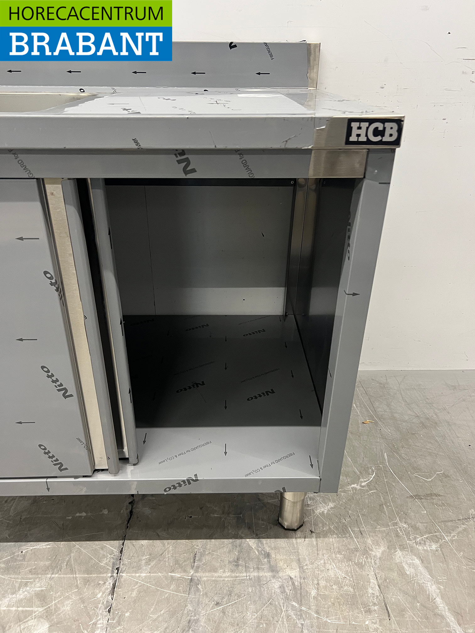 Edelstahlspüle Premium-line 2 Schiebetüren 100 cm Horeca – Bild 5