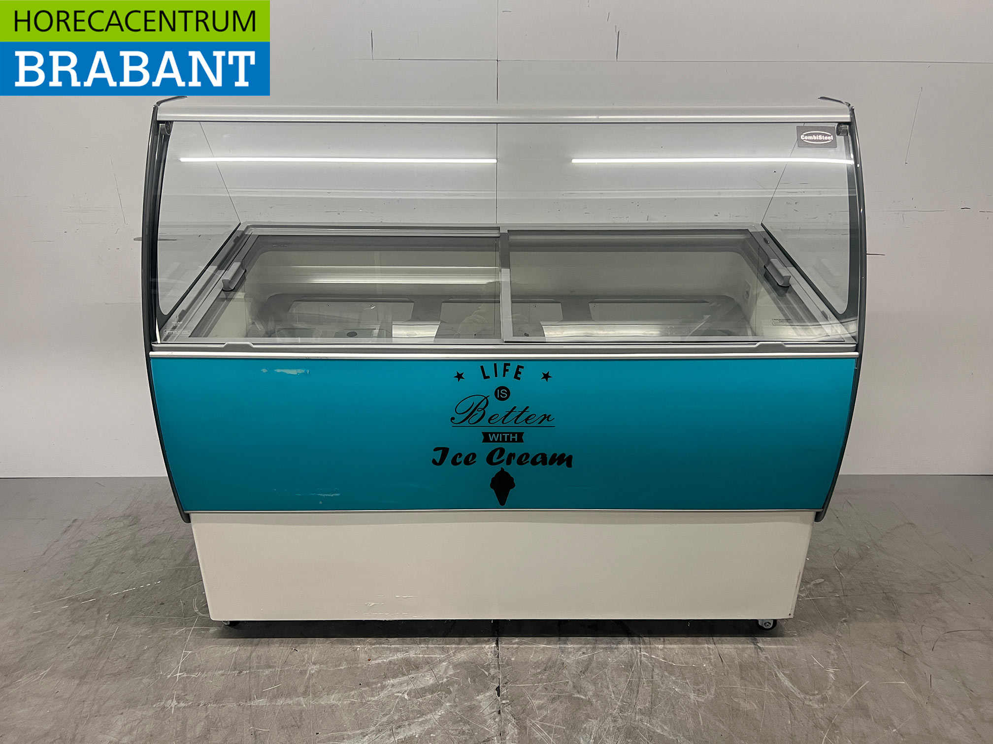 Mobile Combisteel Curacao-Eisvitrine „Schepijs“ mit 10 Behältern, 230 V, Gastronomie