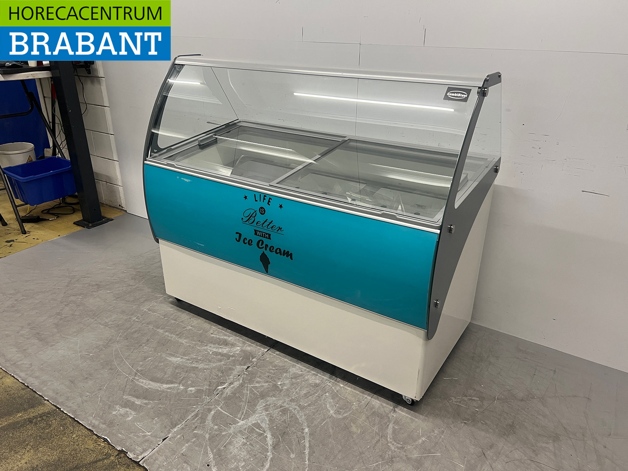 Mobile Combisteel Curacao-Eisvitrine „Schepijs“ mit 10 Behältern, 230 V, Gastronomie – Bild 2