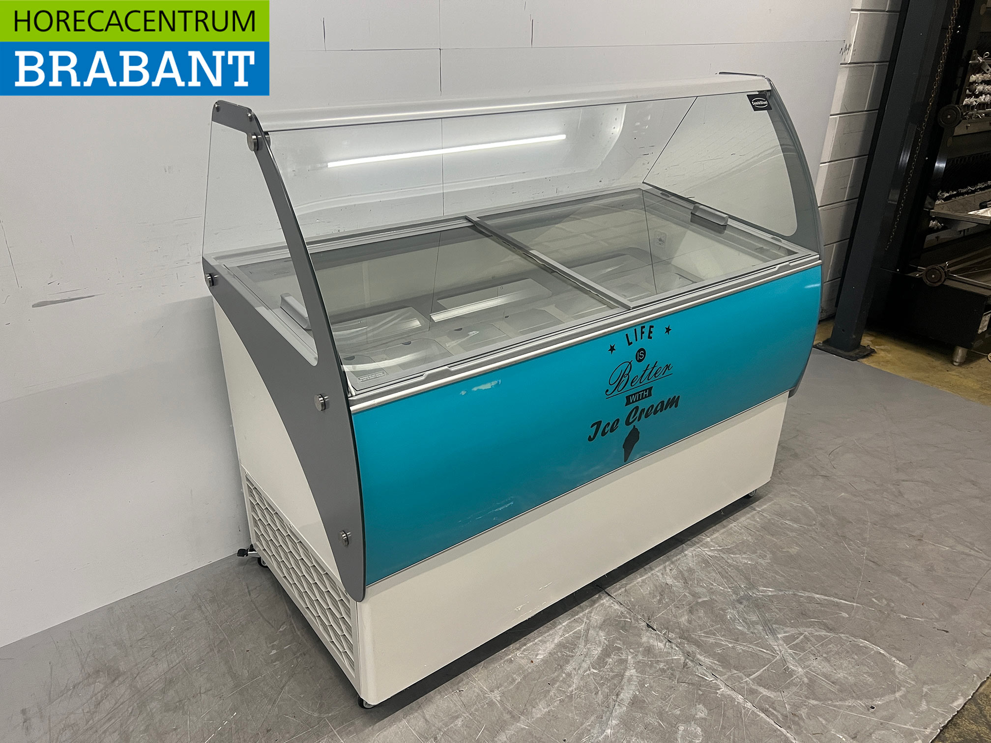Mobile Combisteel Curacao-Eisvitrine „Schepijs“ mit 10 Behältern, 230 V, Gastronomie – Bild 3