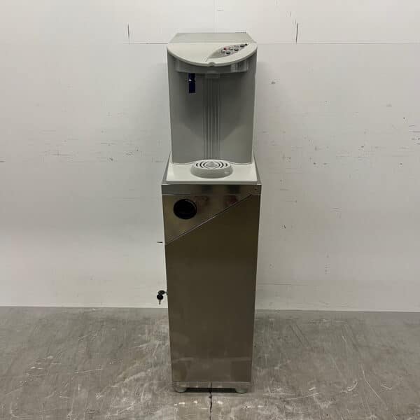 Edelstahl-Wasserkühler von Cosmetal mit Untergestell und Becherspender, 230 V, Gastronomie