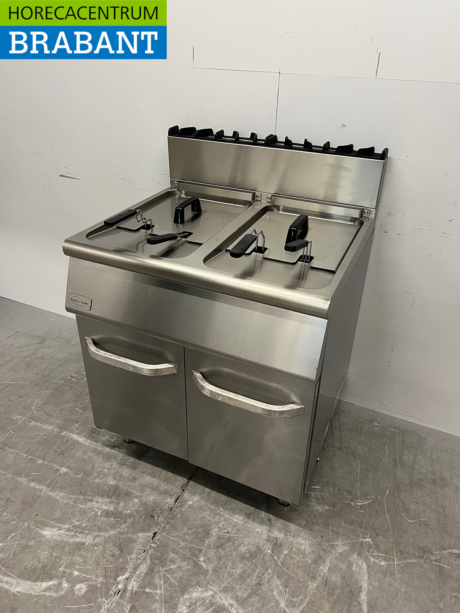 Edelstahl-Kombifritteuse „Combisteel“, doppelt, 2 x 15 Liter, 80 cm, Gas, Gastronomie – Bild 2
