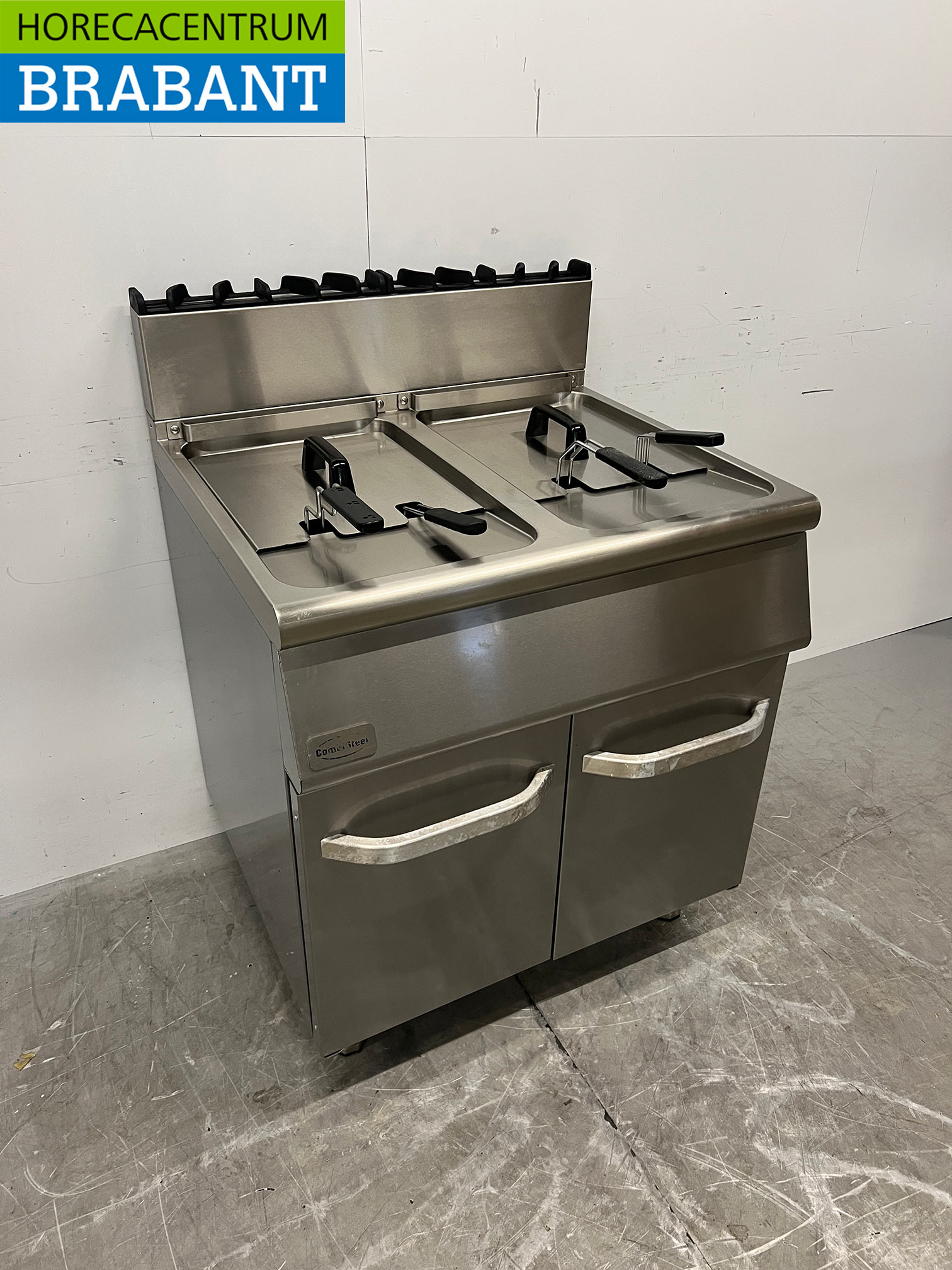 Edelstahl-Kombifritteuse „Combisteel“, doppelt, 2 x 15 Liter, 80 cm, Gas, Gastronomie – Bild 3