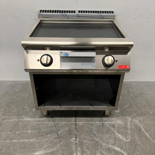 Edelstahl-Gastro-M-Bratplatte, glatt, 80 cm, 400 V, Gastronomie