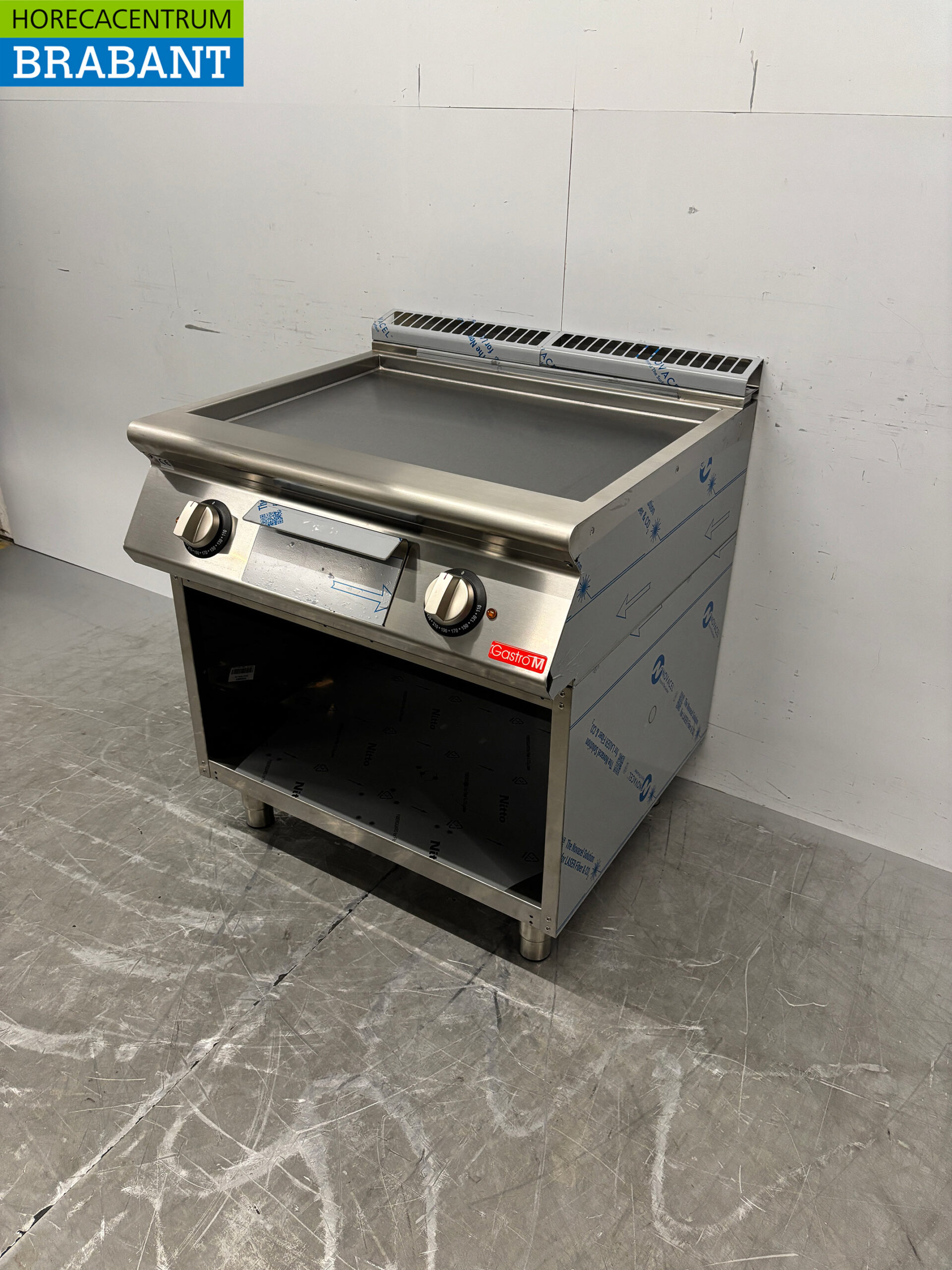 Edelstahl-Gastro-M-Bratplatte, glatt, 80 cm, 400 V, Gastronomie – Bild 2