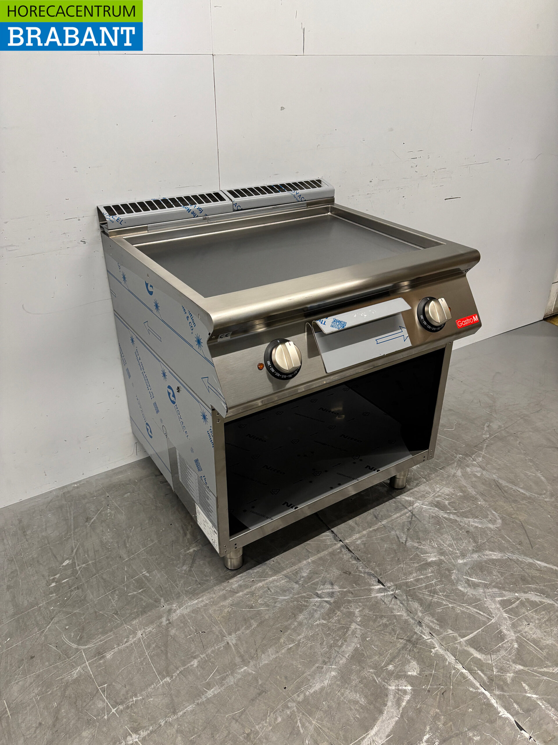 Edelstahl-Gastro-M-Bratplatte, glatt, 80 cm, 400 V, Gastronomie – Bild 3