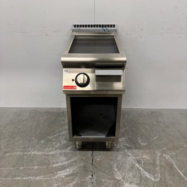 Edelstahl-Gastro-M-Bratplatte, glatt, 40 cm, 400 V, Gastronomie