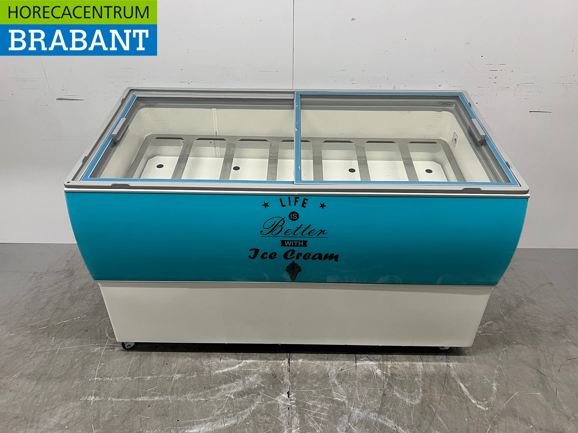 Mobile Combisteel Curacao-Eisvitrine „Schepijs“ mit 10 Behältern, 230 V, Gastronomie