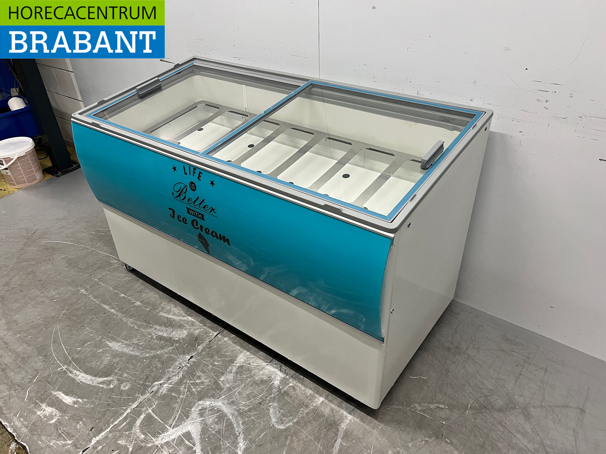 Mobile Combisteel Curacao-Eisvitrine „Schepijs“ mit 10 Behältern, 230 V, Gastronomie – Bild 2