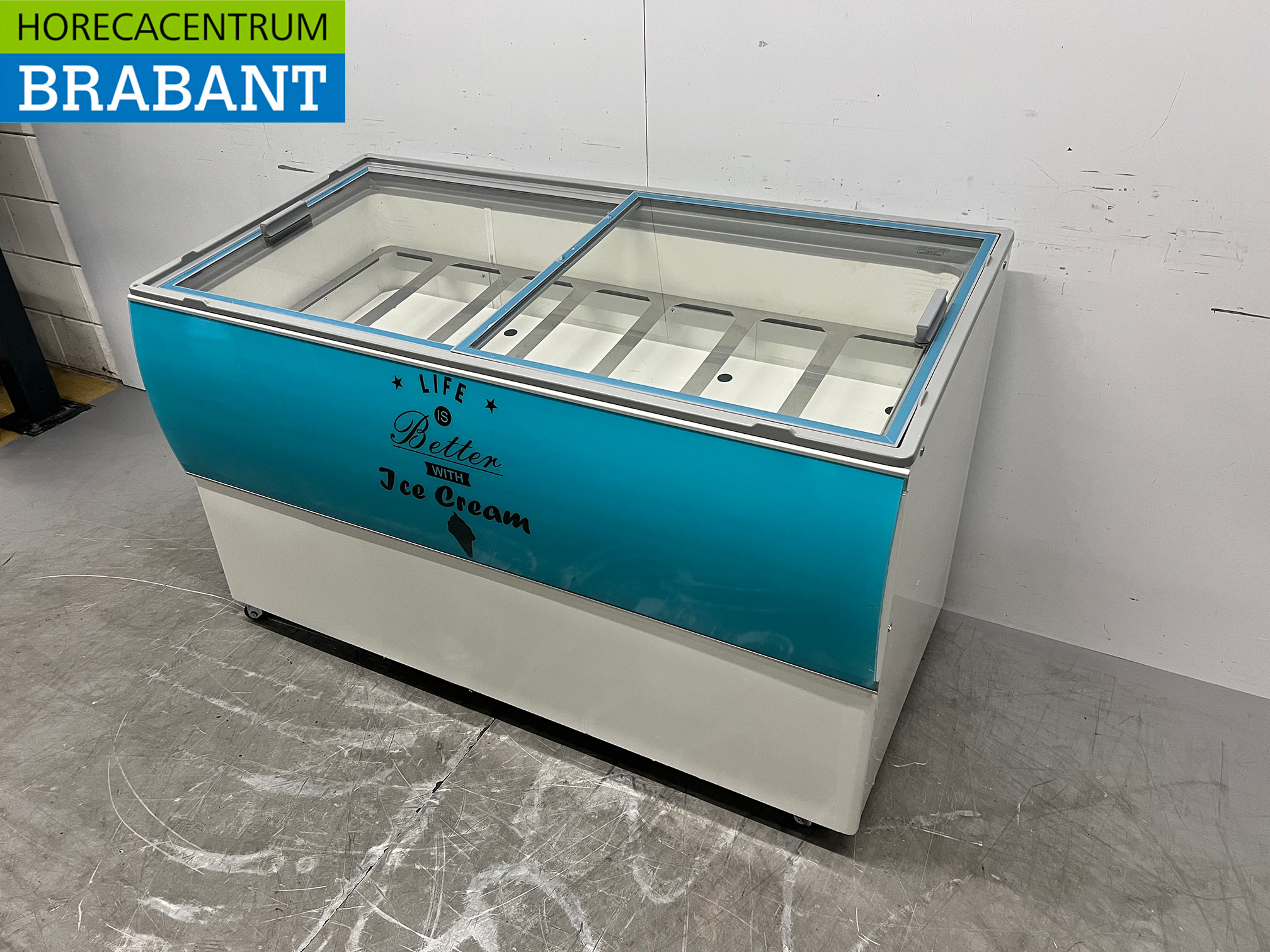 Mobile Combisteel Curacao-Eisvitrine „Schepijs“ mit 10 Behältern, 230 V, Gastronomie – Bild 3