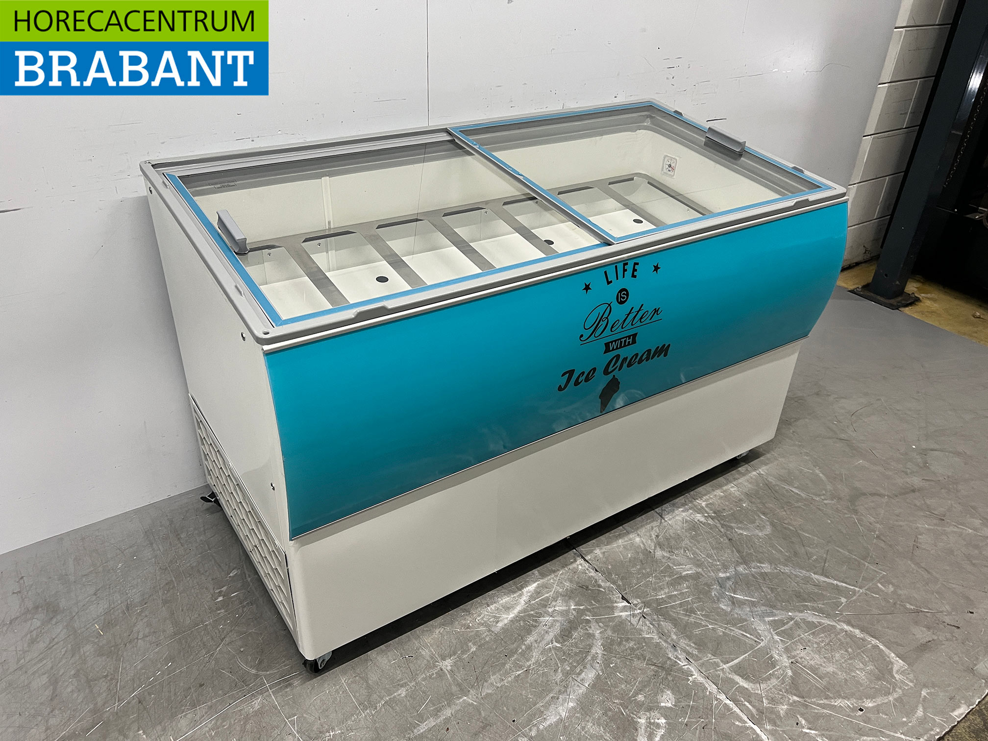 Mobile Combisteel Curacao-Eisvitrine „Schepijs“ mit 10 Behältern, 230 V, Gastronomie – Bild 4