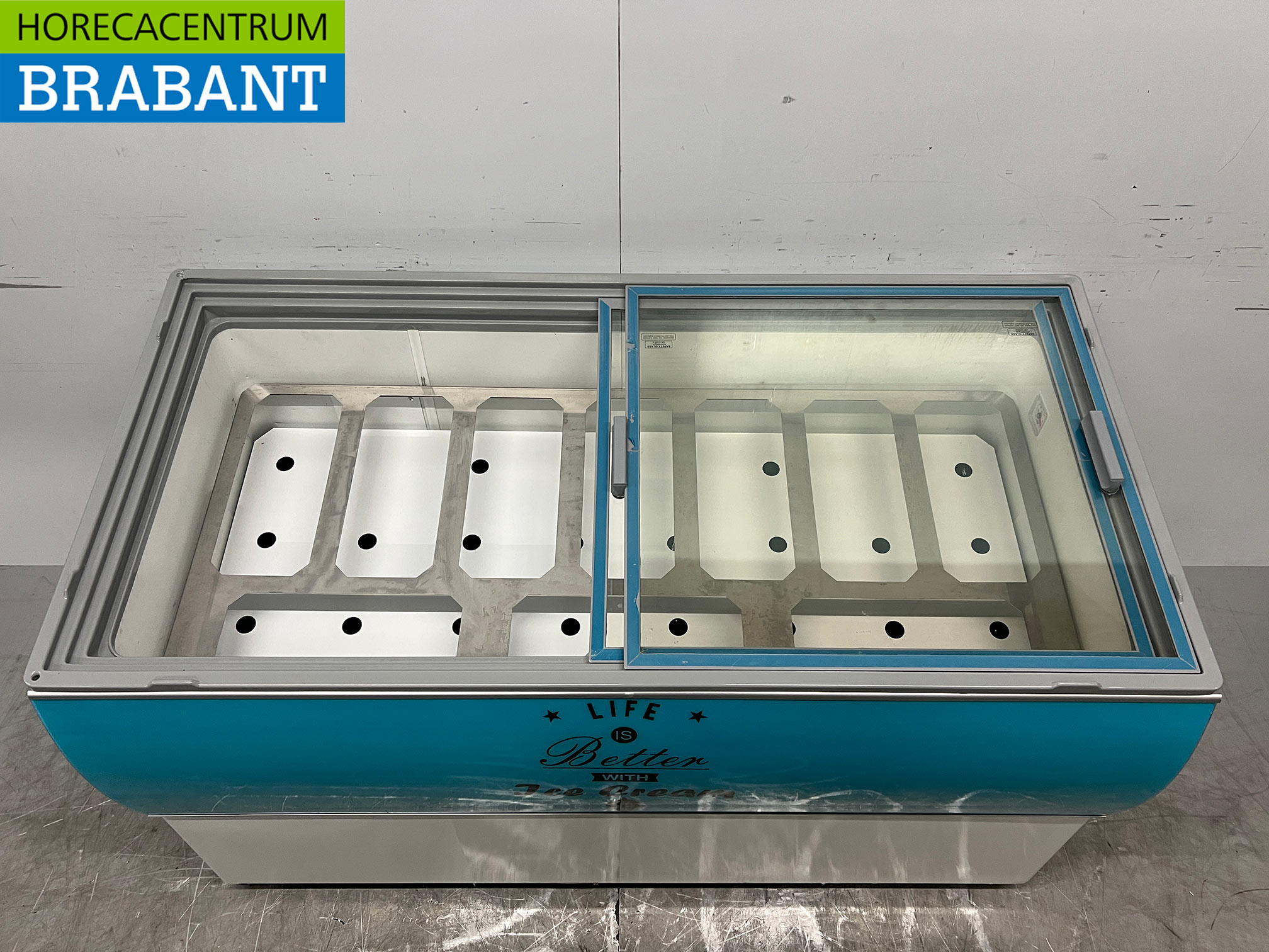 Mobile Combisteel Curacao-Eisvitrine „Schepijs“ mit 10 Behältern, 230 V, Gastronomie – Bild 5