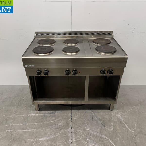 Mareno-Elektroherd aus Edelstahl mit 6 Kochstellen, 110 cm, 400 V, für die Gastronomie