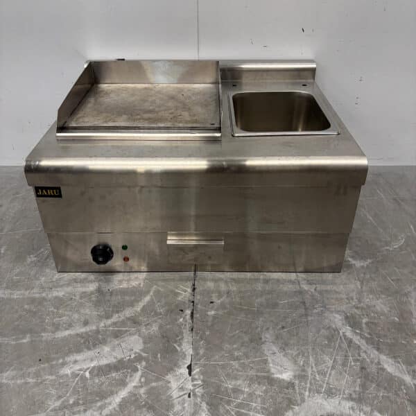 Edelstahl-Backblech von Jaru mit GN-Behälter, 76 cm, 230 V, Gastronomie