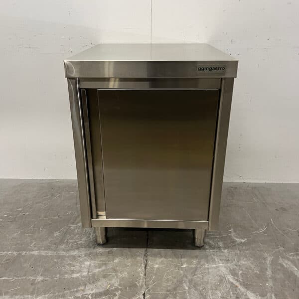 Edelstahl-Arbeitsschrank, 1-türig, 60 x 70 x 86 cm, Gastronomie