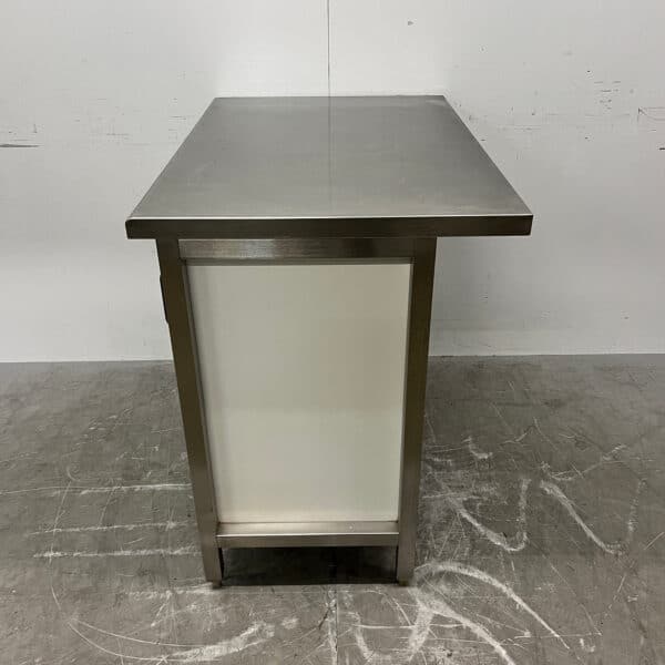 Edelstahl-Arbeitsschrank mit 4 Schiebetüren, 71 x 105 x 96 cm, Gastronomie