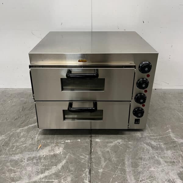 Doppelter Pizzaofen aus Edelstahl 2 x 40 cm Stein 230V Catering