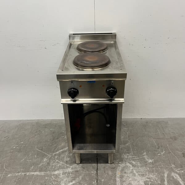 Edelstahl-Elektroherd „Casta“ mit 2 Kochstellen, Kochfeld 40 cm, 400 V, Gastronomie