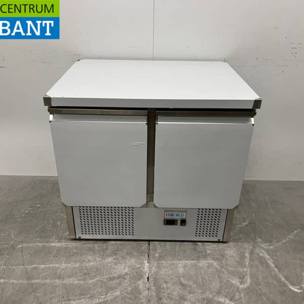 Edelstahl-Kühlarbeitsbank „Forcold“ mit 2 Türen, 90,5 cm, 230 V, Gastronomie