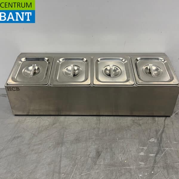 HCB Edelstahl-GN-Behälterhalter, 4 x 1/6 Gastronorm, GN 67 cm, Gastronomie