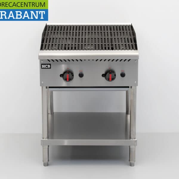 HCB Edelstahl-Lavagrill Chargrill, 2 Brenner, Erdgas, 20,5 kW, 61 cm, Gastronomie
