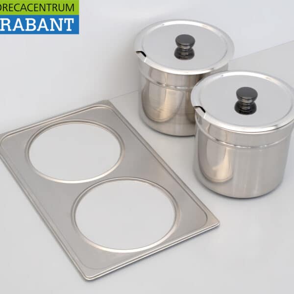 HCB Edelstahl-Hotpot-Einsatz für Bain-Marie, 2 × 6 Liter, Gastronomie