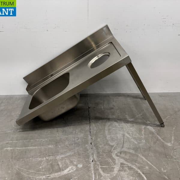Edelstahl-Zuführtisch mit Aussparung für Abfallbehälter, 121 x 72 x 90 cm, Gastronomie