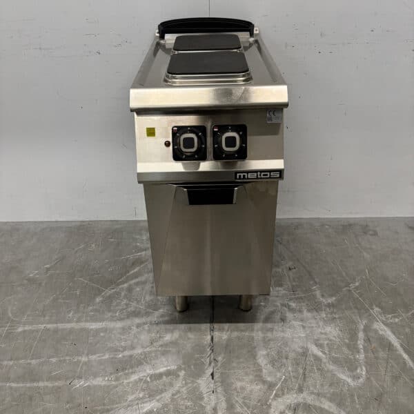Metos-Elektroherd aus Edelstahl mit 2 Kochstellen, 40 cm, 400 V, für die Gastronomie