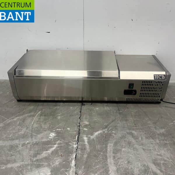 HCB Edelstahl-Vitrine Aufgesetzte Kühlvitrine saladière 4 x 1/4 GN 100 cm Horeca