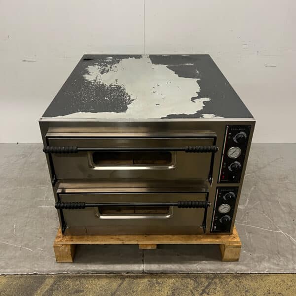 Pizzaofen aus Profinox-Edelstahl für 2 × 6 Pizzen mit einem Durchmesser von 35 cm, 400 V, Gastronomie