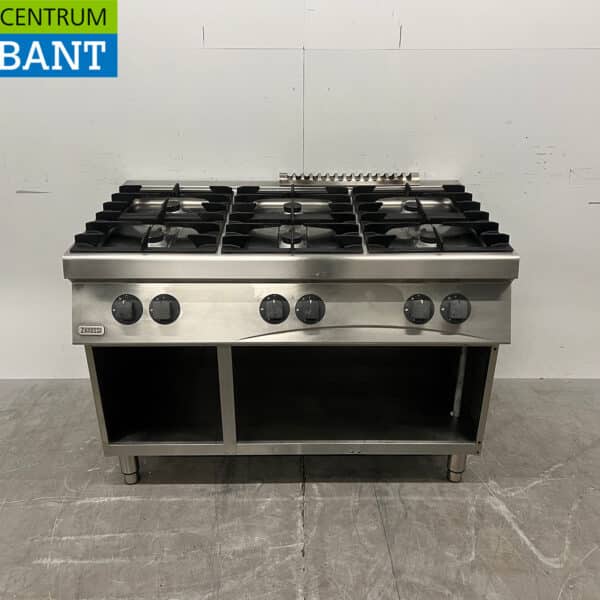 Zanussi-Herd aus Edelstahl mit 6 Kochstellen, 120 cm, GAS, Gastronomie