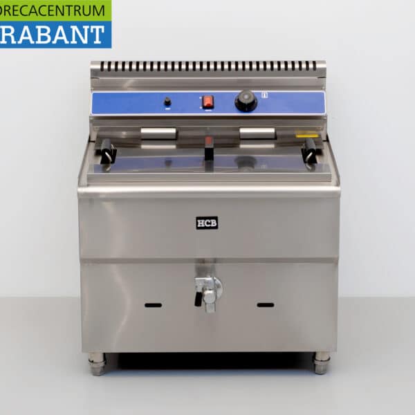 HCB Edelstahl-Frittiergerät für Fisch und Krapfen, Fritteuse, 26 Liter, Propan-Gas, Gastronomie