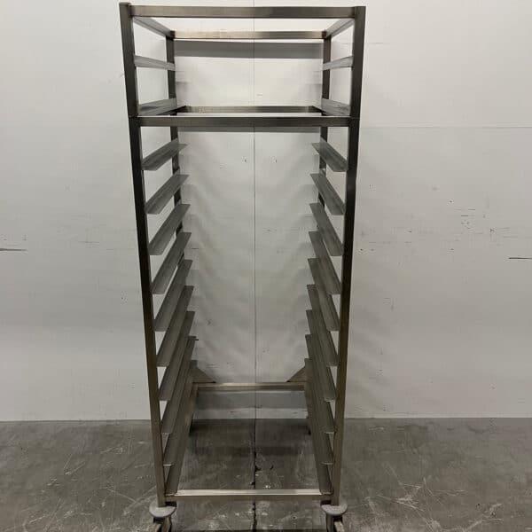 Fahrbarer Regalwagen aus Edelstahl, 12 x 2/1 GN, Gastronomie