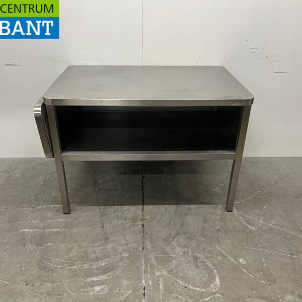 Edelstahl-Arbeitstisch mit Klapptisch, 124,5 x 80 x 82 cm, Gastronomie