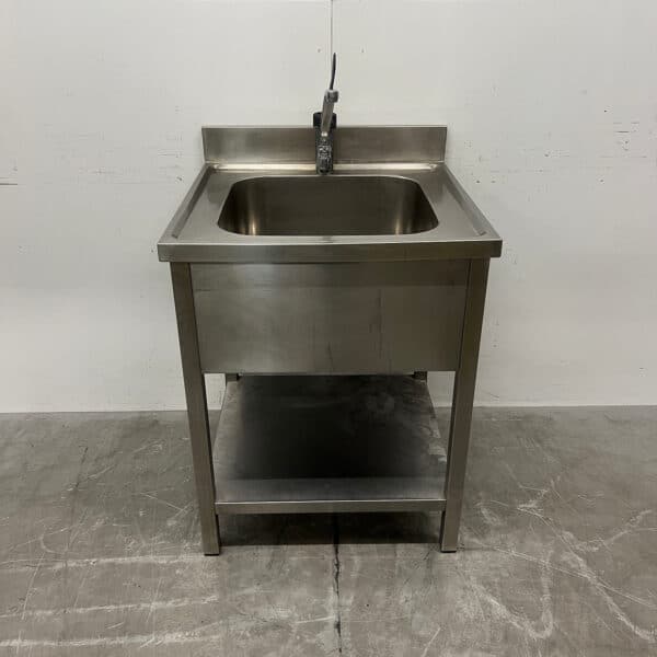 Edelstahl-Spülbecken mit Wasserhahn, 70 x 70 x 88 cm, Gastronomie