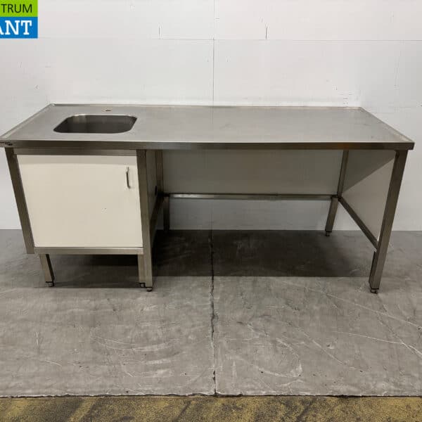 Edelstahl-Spülbecken, Tisch 200 x 80 x 90,5 cm, Gastronomie