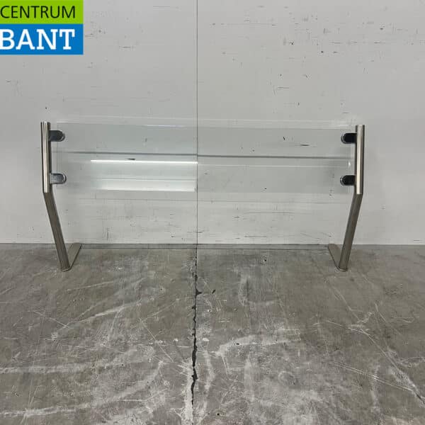 Hustenschutz aus Glas und Edelstahl, 78 x 20 x 57 cm, Gastronomie