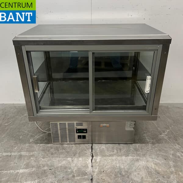 Gamko-Edelstahl-Einbau-Kühlvitrine mit 2 Schiebetüren, 230 V, Gastronomie