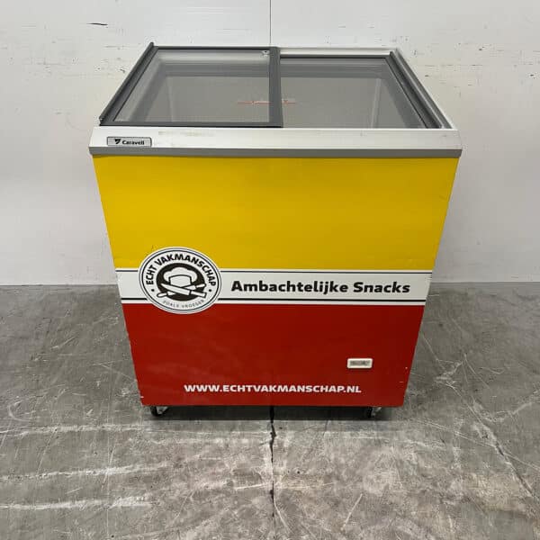 Caravell Mobiler Eisfachschrank mit 2 Gläsern und Schiebedeckel, 230 V, Gastronomie
