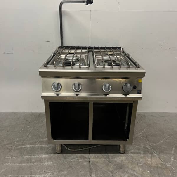 Erre2 4-Flammen-Gasherd aus Edelstahl mit Wasserhahn 80 cm GAS Horeca