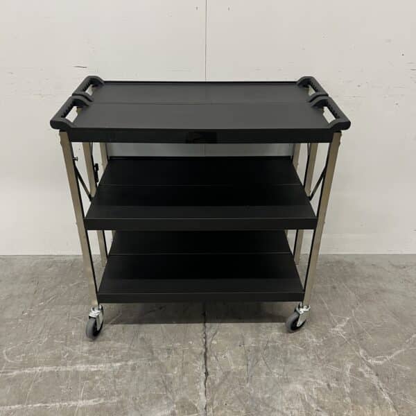 Zusammenklappbarer Servierwagen aus Kunststoff, 3 Etagen, 93 cm, Gastronomie