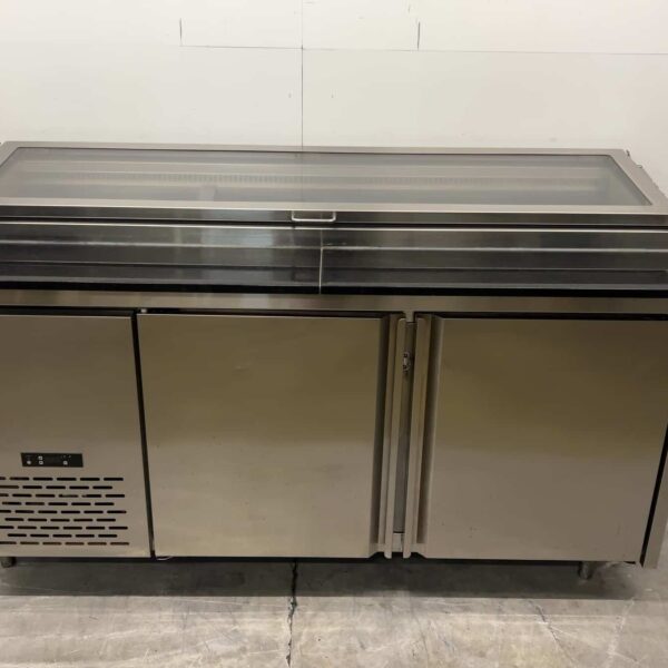RVS Saladette Koelwerkbank 2 deuren 180 cm 230V Horeca