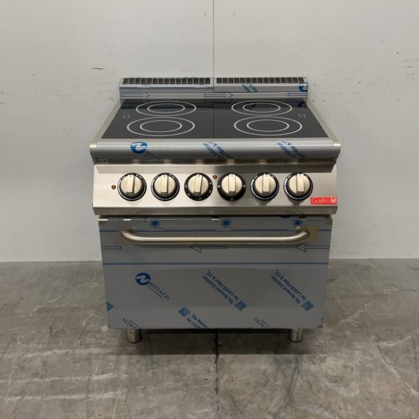 Edelstahl-Gastroherd M GM70 mit Induktionskochfeld, 16 kW, GAS, 80 x 77 x 85,5 cm, Gastronomie