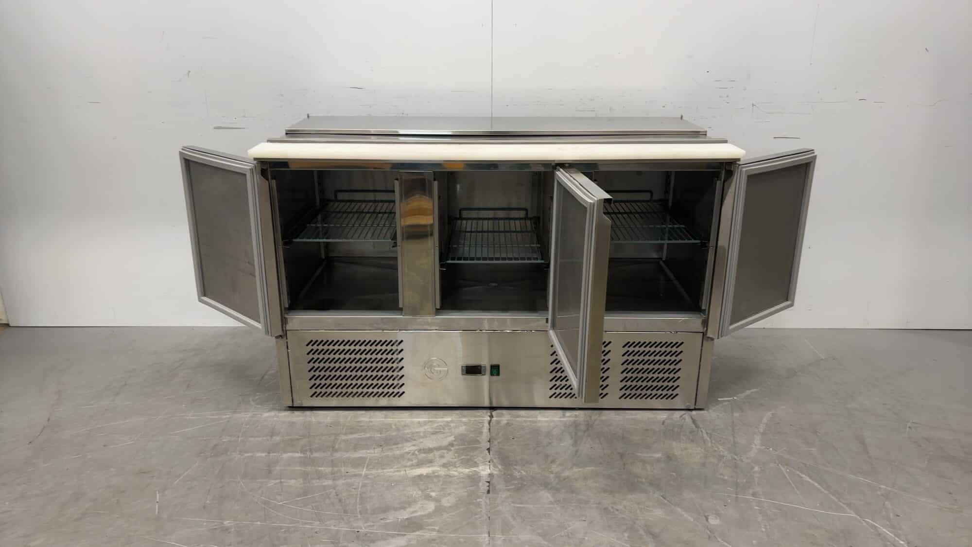 Edelstahl-Salatstation „Gram“ 240 Liter, 0,024 kW, 230 V, 136 x 70 x 87 cm, Gastronomie